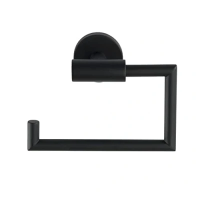 Abbildung von WENKO WC Papierhalter ohne Deckel Mod. Bosio Black, aus rostfreiem Edelstahl, 15x10,5x6,5 cm, inkl. Schraubmaterial, Schwarz matt