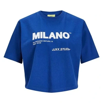 Abbildung von JACK &amp; JONES Damen JXBROOK RLX SS Tee JRS SN T Shirt, Sodalite Blue/Print:Bright White Milano Print, S