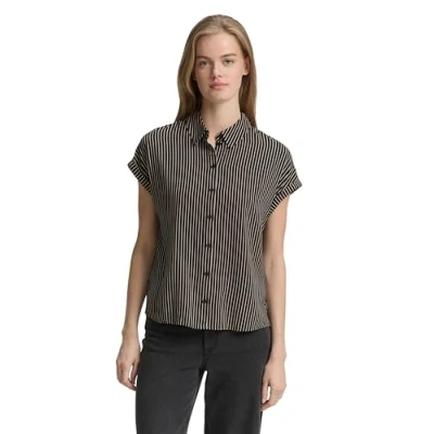 Abbildung von TOM Tailor Denim Shortsleeve Hemdbluse, Damen, Größe: XS, Black beige stripe