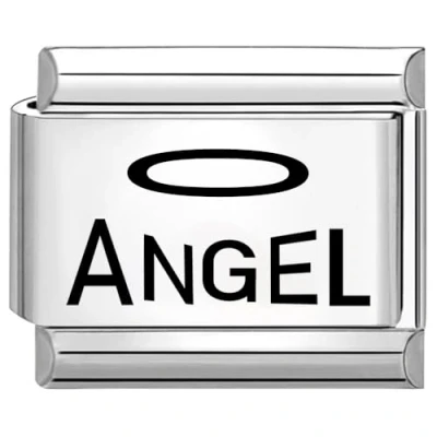 Abbildung von Quiges 9mm Italian Style Charm Modul Edelstahl Laser Engel für Italienische Armbänder