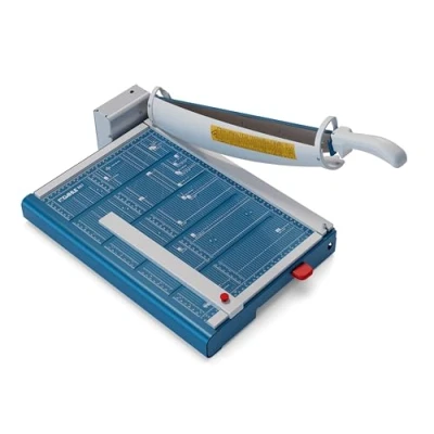 Abbildung von Dahle 867 Hebel Schneidemaschine mit Sicherheitsautomatik (460 mm bis DIN A3, Schnitthöhe 3,5 mm, Metalltisch) Blau