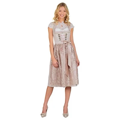 Abbildung von Stockerpoint Damen Dirndl Loretta Kleid f r besondere Anl sse, Taupe, 38 EU