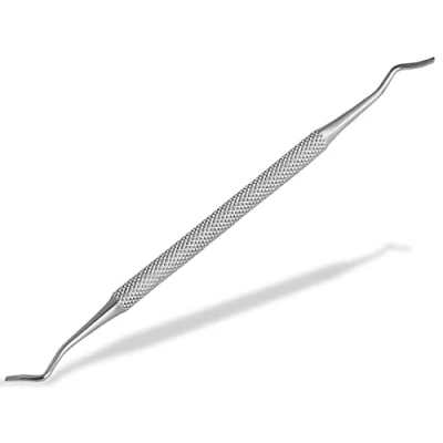Abbildung von Kleiner Eckenheber Fußpflege Edelstahl Fußpflegeinstrument mit langen extra feinen Enden Nagelheber Nagelpflege Doppelinstrument Pediküre Instrument. Fachhandel Qualität