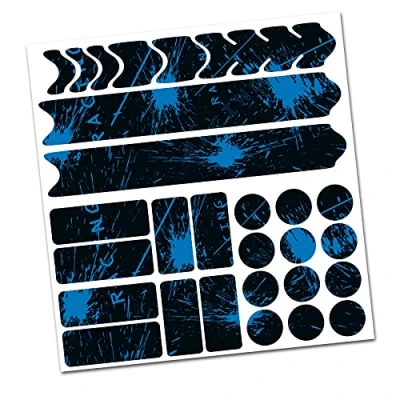 Abbildung von AlphaShield Fahrrad Rahmenschutz Kettenstreben Schutz Folie Aufkleber Rahmen Carbon MTB BMX Lackschutz R159 R161 (06 Racing Neon Blau)