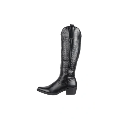 Abbildung von Elara Damen Stiefel Cowboy Boots Chunkyrayan F1225PU Schwarz 37