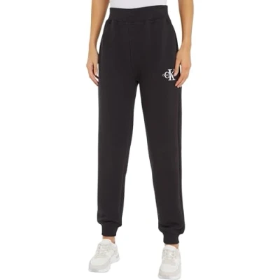Abbildung von Calvin Klein Jeans Monologo Cuffed PANT Jogginghose, Damen, Größe: 3XL, Black