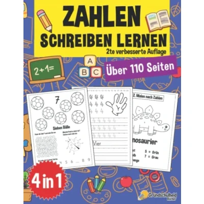 Abbildung von Zahlen schreiben lernen ab 4 Jahre: Ein großer Kindergartenblock, Vorschulblock und Malbuch zum üben. Perfekt geeignet für Kinder ... auch Kindergarten Schule, Band 6)