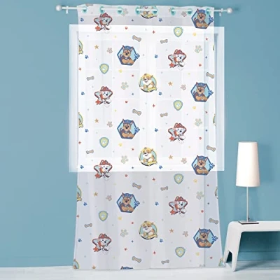 Abbildung von CTI Paw Patrol Toutous Ösenvorhang, 100% Polyester, Öko Tex, 140 x 240 cm, Bedruckt, Jungen, Weiß
