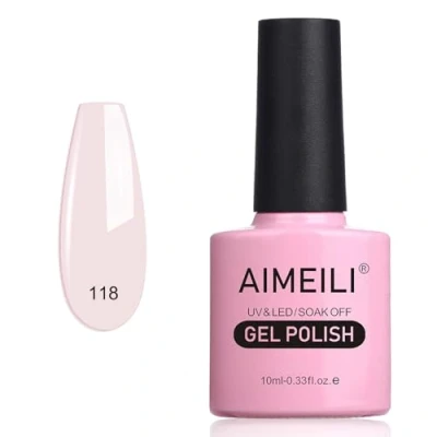 Abbildung von AIMEILI UV LED Gellack ablösbarer Gel Nagellack Rosa Polish Gardenia Jasminoides Ellis (118) 10ml
