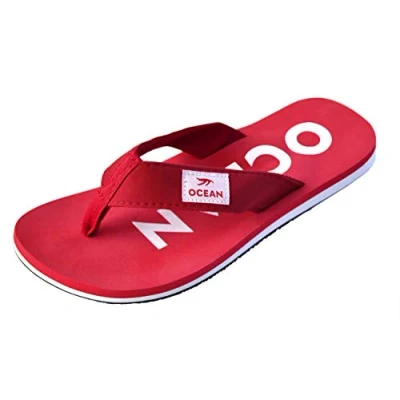 Abbildung von MADSea Unisex Zehenstegpantolette Ocean Zehentrenner Sandale rot weiß, Farbe:rot/weiß, Größe:39 EU