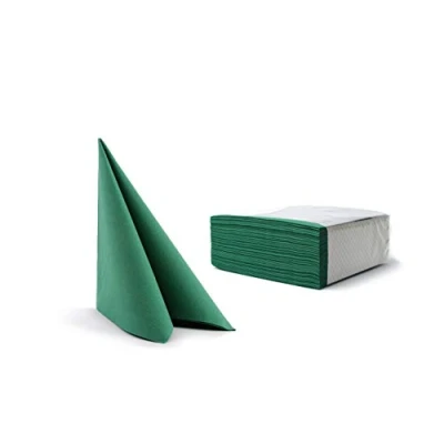 Abbildung von Alvotex CHIC Airlaid 50 Servietten, Stoffähnlich, Hochwertige, Einwegserviette, Grün, 40 x cm