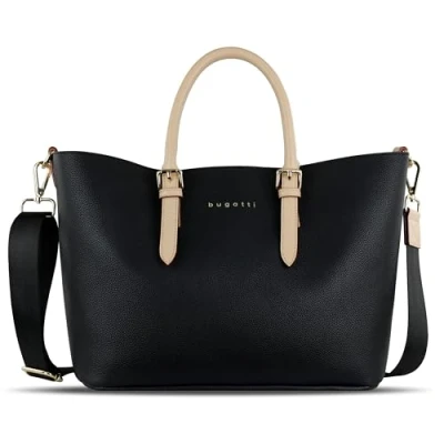 Abbildung von bugatti Ella Shopper Handtasche für Damen M, Damenhandtasche, Schultertasche in schwarz