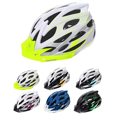 Abbildung von meteor Fahrradhelm Herren Damen Kinder Helm MTB rollerhelm kinderfahrradhelm Mountainbike rennradhelm Inliner skaterhelm BMX fahradhelm Scooter Jungen Bike Helmet S(52 56cm), Weiß Grün
