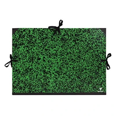 Abbildung von Clairefontaine 32000C Zeichenmappe Annonay, mit Bändern, ohne Innenklappen, Rücken 30 mm, DIN A3+, Innenmaße: 29,7 x 42 cm, Außenmaße: 32 45 cm Grün marmoriert 1 Stück, Annonay