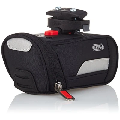 Abbildung von ABUS Satteltasche Oryde ST 2085 KF Fahrradtasche mit Regenschutz 145 mm x 75 0,7 Liter Fassungsvermögen, Schwarz