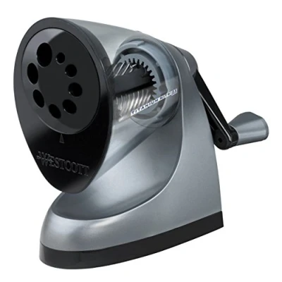 Abbildung von Westcott E 16549 00 iPoint ClassAct Titan Nitrid beschichteter manueller Anspitzer, grau