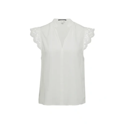 Abbildung von QS MIT Detail Bluse, Damen, Größe: 38, Ecru