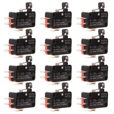 Abbildung von Gebildet 12stücke V 155 1C25 Momentan Mini Mikroschalter, Lange Scharnierrolle Endschalter, 3Pin 125V 250V SPDT Snap Aktion Viel, Geräte und Elektronische