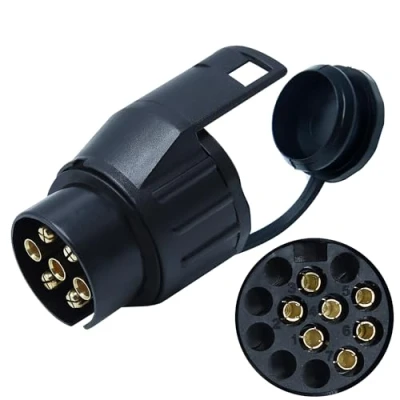 Abbildung von CCLIFE 7 auf 13 polig Adapter Stecker mit Dichtung, Universal für Anhänger 12 V Stromversorgung KFZ Anhänger, Fahrradhänger, Hänger