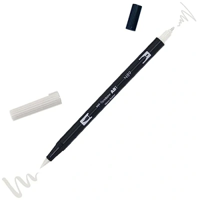Abbildung von Tombow ABT N89 Fasermaler Dual Brush Pen mit zwei Spitzen, warm grey 1