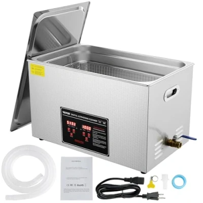 Abbildung von VEVOR Ultraschallreiniger Ultraschall Edelstahl Reinigungsgerät 600 W, 30 L Ultraschallreinigungsgerät mit Digitaler Anzeige 0 Min, Reinigung für Schmuck, Brillen, Uhren usw.