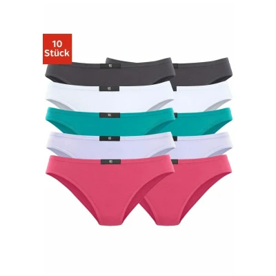 Abbildung von H.I.S 10 PACK Slip, Damen, Größe: 46, Anthrazit weiß mint flieder pink