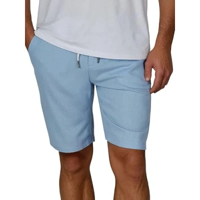 Abbildung von riverso Leinen Shorts Herren Sommer Regular Fit RIVOliver Kurze Hosen Bermuda Knielang Einfarbig, Größe:S, Farbe:Bright Sky Blue
