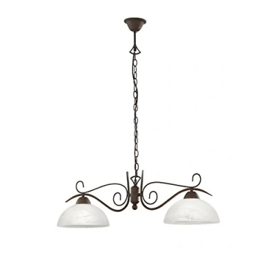 Abbildung von Reality Leuchten R3432 24 Pendelleuchte, Glas, Metall, E27, Rostfarben, 83x150 cm
