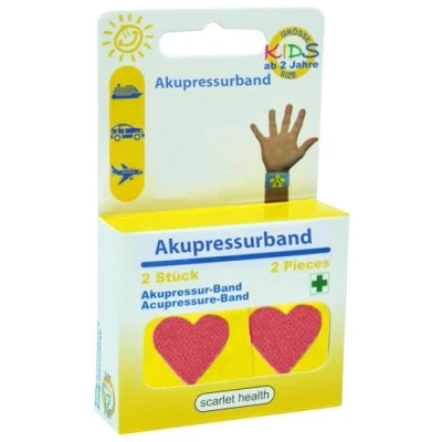 Abbildung von scarlet health Akupressurband »Sea«, 1 Paar Akupressur Armbänder gegen Übelkeit &amp; Seekrankheit, für Erwachsene Kinder, Anti Übelkeitsband fürs Handgelenk, 2 elastische Bänder (Herz)