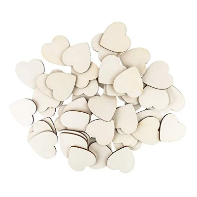 Abbildung von Ideen mit Herz Holzherzen 6 x cm 3 mm stark 50 Stück Ideal als Tischdeko, Deko für Hochzeit, zum Basteln