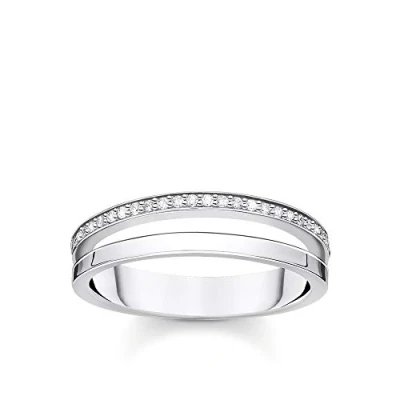 Abbildung von THOMAS SABO Ring doppel weiße Steine Silber 925 Sterling TR2316 051 14 54