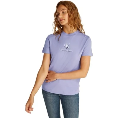 Abbildung von Calvin Klein Jeans Shadow Graphic Regular TEE Tshirt print, Damen, Größe: Medium, Persian violet