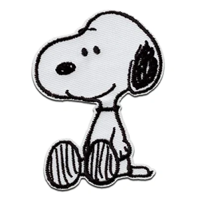 Abbildung von Mono Quick Peanuts Snoopy Aufnäher, Bügelbild, Aufbügler, Applikationen, Patches, Flicken, zum aufbügeln, Größe: 7,6 x 5,7 cm