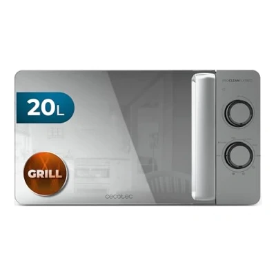 Abbildung von Cecotec Mikrowelle mit Grill Proclean 3160 Flatbed Mirror. 20 l, 700 W, 6 Stufen, 800 W Grill, Spiegel und Metalldesign, 3DWave Technologie für gleichmäßiges Garen Gold