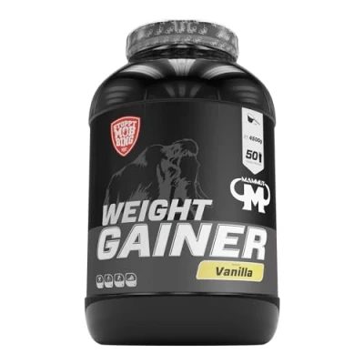 Abbildung von Mammut Nutrition Crash Weight Gainer Pulver Vanilla 4,5 kg 518 kcal/ Shake für Gewichtszunahme 80% Kohlenhydrate 4 Komponenten Protein Ideal Ausdauer und Leistungssportler