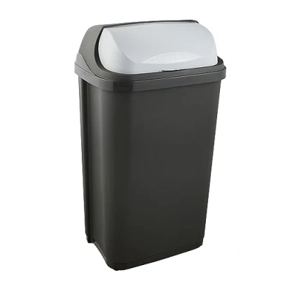 Abbildung von keeeper Abfallbehälter mit Rolldeckel, 50 l, Rasmus, Graphit Grau