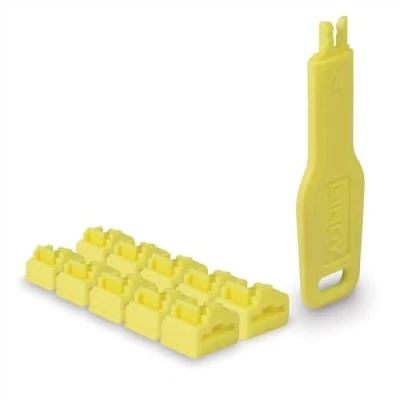 Abbildung von LINDY RJ45 Port Schlösser (10 Stück) mit Schlüssel, Gelb