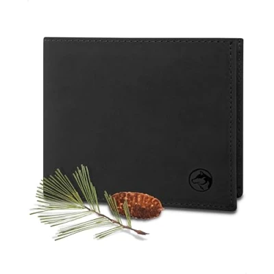 Abbildung von Wolfstrøm Geldbörse Herren Leder &#039;Nørge&#039; Tri Fold Portemonnaie RFID Blocker 6 Karten Fach, Ausweis Großes Zusatzfach, Scheinfach, Kleingeldfach Vintage Black