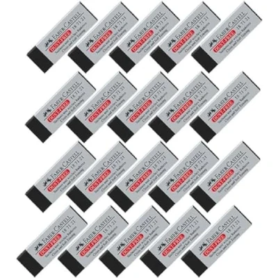 Abbildung von FABER CASTELL 205052 Radiergummi Dust Free, Kunststoff, schwarz, 20 Stück