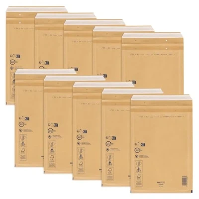 Abbildung von ÖKI Luftpolstertaschen Luftpolsterumschläge inkl. Haftklebestreifen, 10 Stück, A4 Luftpolster Taschen, Gepolsterte Briefumschläge,Versandtaschen, Braun