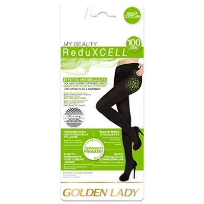 Abbildung von Goldenlady Damen Reduxcell 100 2p Halterlose Strümpfe, DEN, Schwarz (Nero 099a), Small (Herstellergröße: 2 S) (2er Pack)