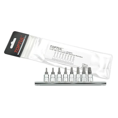 Abbildung von TOPTUL GAAG0805 Steckschlüsseleinsatz Set 8 Torx TR Chrom Vanadium Stahl 1/4 Vierkant
