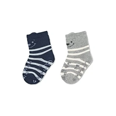 Abbildung von Sterntaler Baby Jungen ABS Krabbelsöckchen DP Bär Socken, Marine, 21/22