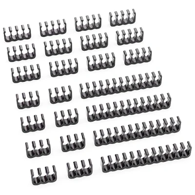 Abbildung von deleyCON Kabelhalterung 24er Set Kabelkamm Kabelorganizer Kabelmanagement Kabelhalter Kabelführung Kabelclips Kabel Kämme 24 Pin 8 6 für interne PC Computer Schwarz