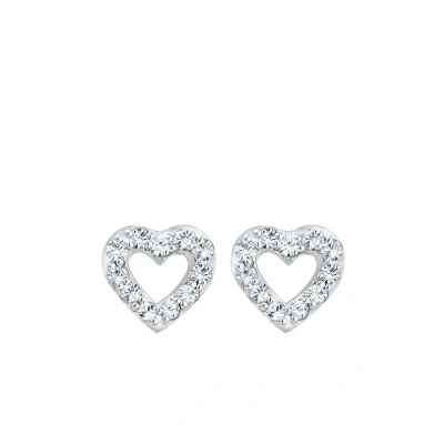 Abbildung von Elli Classy Heart Ohrringe, Damen, Größe: One Size, Silber