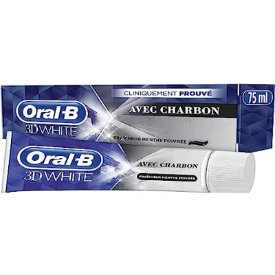 Abbildung von Oral B Zahnpasta 3D White Carbon, 75 ml, entfernt bis zu 87% der Flecken auf Oberfläche für weißere Zähne
