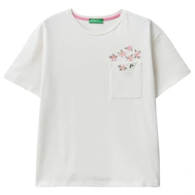 Abbildung von United Colors of Benetton T Shirt, mit mehrfarbiger Blumenstickerei