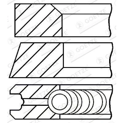 Abbildung von GOETZE ENGINE 08 422307 00 Kolbenringsatz 80,5 0,5 RENAULT: ESPACE 4