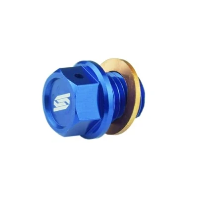 Abbildung von SCAR Magnetische Ölablassschraube Kompatibel mit KTM SX SXF EXC TPI EXCF 50 65 85 125 150 250 300 350 450 500 HUSQVARNA TC TE TEi TX FE FC FX FS GASGAS MC MCF EC ECF EX EXF 00 23 Blau