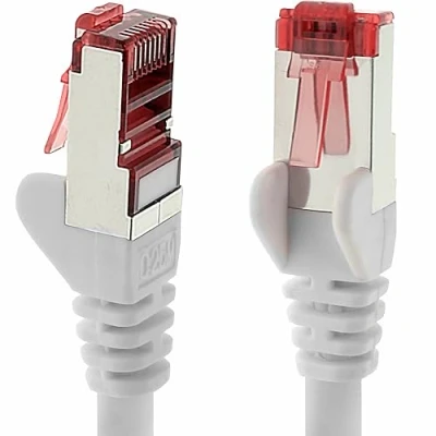Abbildung von CAT6 Netzwerk Kabel 1x 5m Schirmung SFTP CAT.6 RJ45 Patch Ethernet DSL LAN Router Switch Modem Patchfeld weiß 1 Stück